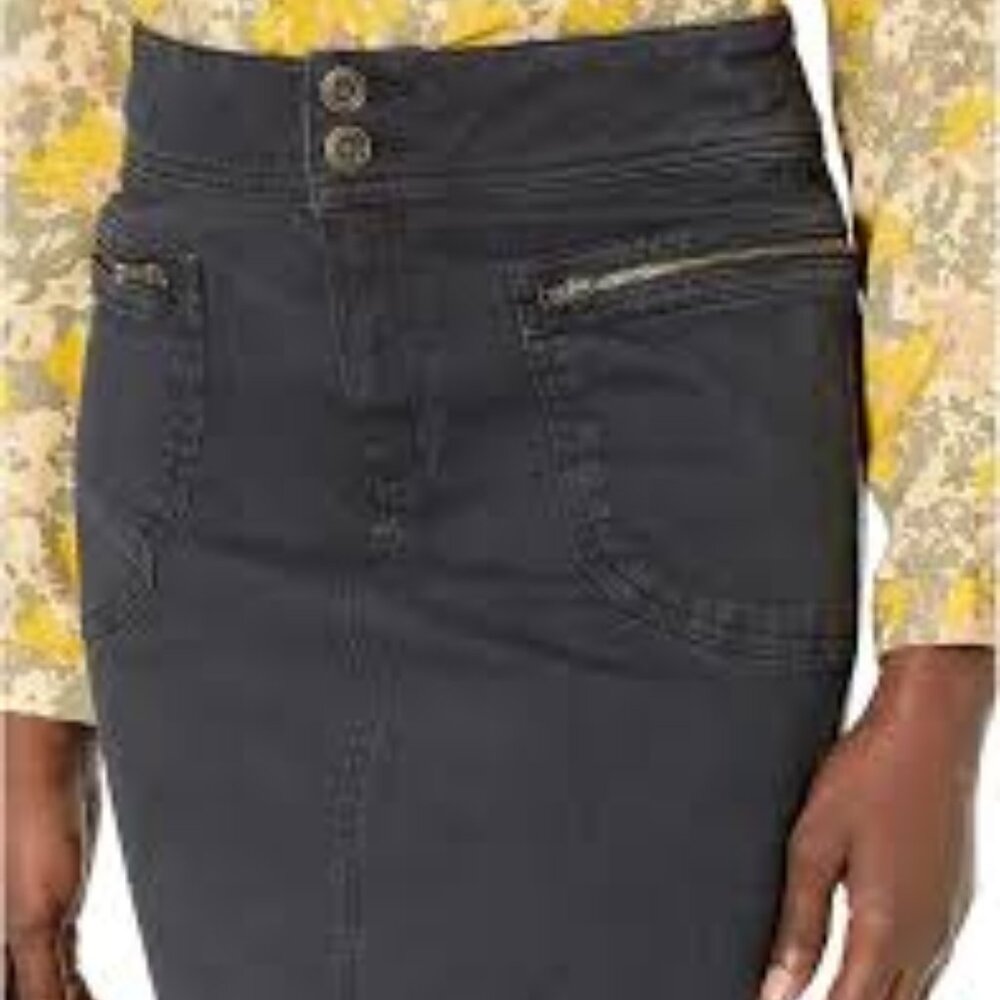 PrAna Broadway Denim Mini Skirt Onyx Size 8
